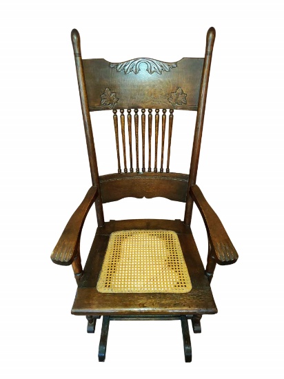 ANTIQUE WALNUT PLATFORM ROCKER - PICK UP ONLY