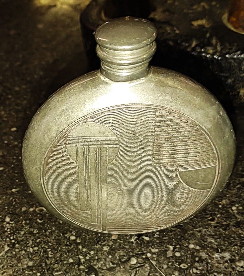 SMALL VINTAGE ART DECO POCKET FLASK