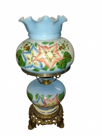 VINTAGE HAND PAINTED LAMP - PICK UP ONLY