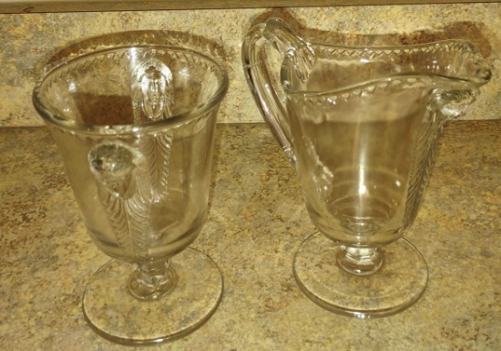 VINTAGE CREAMER & SUGAR with FACE - PICK UP ONLY