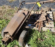 VINTAGE GRAVELY MODEL L TRACTOR , 3 PT DRAW BAR PARTS, SEAT - "AS IS" - PICK UP ONLY
