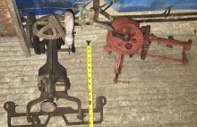 VINTAGE CAST IRON SICKEL MOWER BLADE SHARPENERS? - PICK UP ONLY