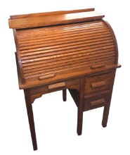 NICE VINTAGE CHILD'S OAK ROLL-TOP DESK - PICK UP ONLY