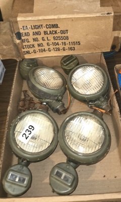 Vintage New-Old-Stock Military-Stylehead & Black-Out Combo Lights - Pick Up Only