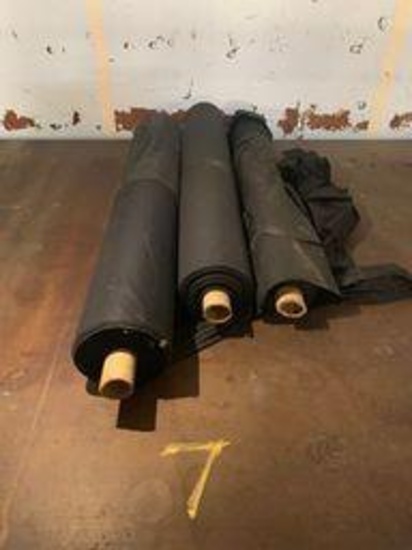 3 rolls of black cotton fabric