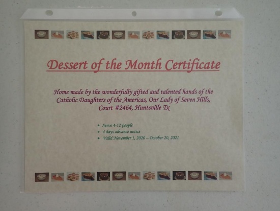 Dessert of the Month