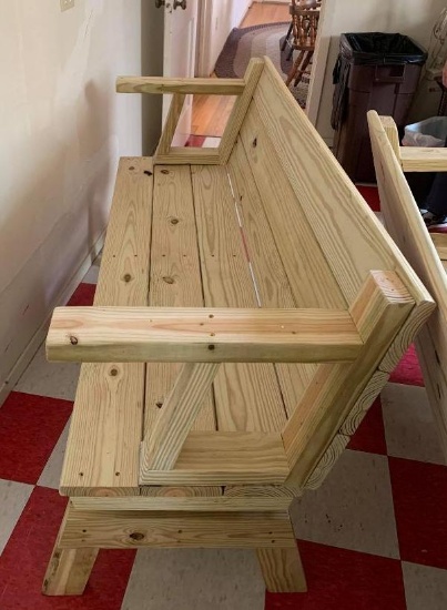Folding Wood Bench/Table #1
