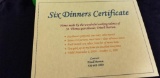 Six Dinners Certificate