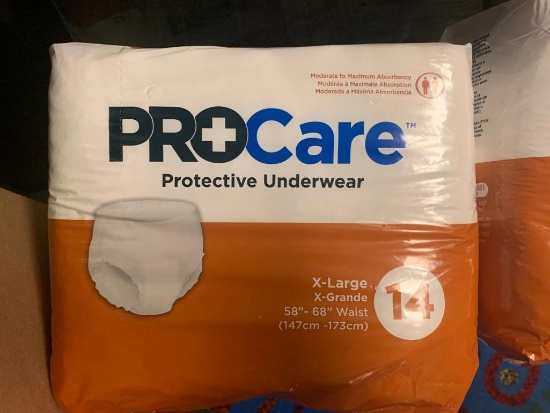 8 Pkgs. Of Procare Protective Underwear XL