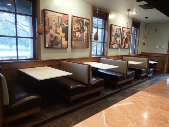 3 Single & 2 Double Booth Seating (minor wear & tear) Tables NOT Included