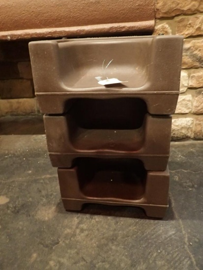 Brown Plastic Booster Seats - Qty 3