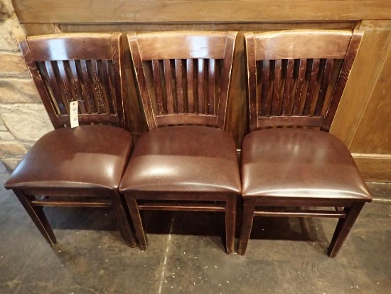 3 Wooden Chairs (minor wear & tear)