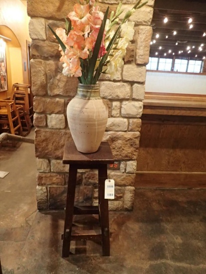 Barstool 30" Tall & Vase w/ Floral Arrangement - Glued together