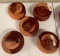 (5) Wood Bowls w/ Lids - Hand Carved in Zimbabwe