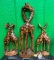 (3) Wood Giraffe Sculptures - Hand Carved in Zimbabwe