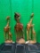 (3) Wood Giraffe Sculptures - Hand Carved in Zimbabwe