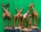 (4) Wood Giraffe Sculptures - Hand Carved in Zimbabwe