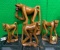 (4) Wood Baboon Sculptures - Hand Carved in Zimbabwe