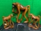 (3) Wood Baboon Sculptures - Hand Carved in Zimbabwe