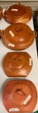 (4) Wood Bowls w/ Lids - Hand Carved in Zimbabwe