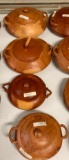 (4) Wood Bowls w/ Lids - Hand Carved in Zimbabwe