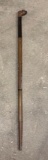 Wood Walking Stick w/ Leopard Head Handle - Hand Carved in Zimbabwe