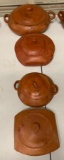 (4) Wood Bowls w/ Lids - Hand Carved in Zimbabwe