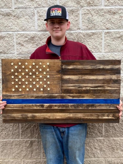 First Responder Wooden Wall Hanging Flag - Payson Dickinson - Centerville FFA