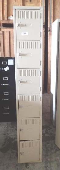 6-Compartment Metal Lockers / Beige in color
