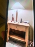 Pine night table with matching pine lamp