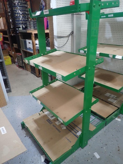 Used Green Metal Oil Display Shelving Unit - Qty - 1