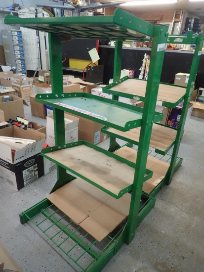 Used Green Metal Oil Display Shelving Unit - Qty - 1