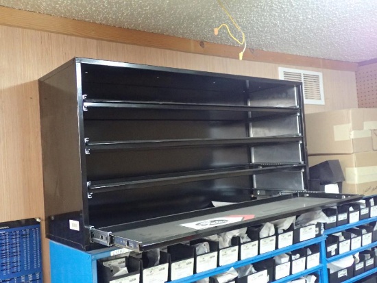 Used Black Metal 4 Shelf Unit w/ Extendable Shelves - Qty - 1