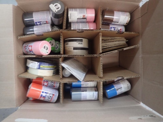 Misc Plastics Paint, Tape, Sand Paper and Grease - Qty - 131