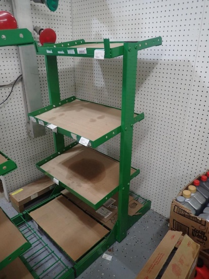 Used Green Metal Oil Display Shelving Unit - Qty - 1