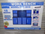 Unused 2022 Steelman 7 FT Work Bench with 18 Drawers.86*23*39 inch.Packed in Plastics.Drawers with