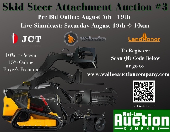 Skid Steer Attachment Auction #3
