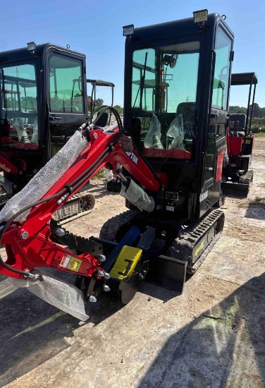 CK10 Cabbed Red Mini Excavator