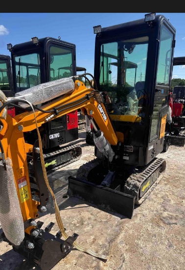 CK10 Cabbed Yellow Mini Excavator