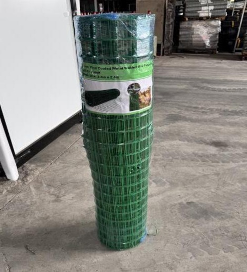 Green Vinyl Coated Lawn Fence - Qty - 2 rolls