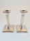 Two Late 19th Early 20th Century Sterling Silver Plated Candle Sticks