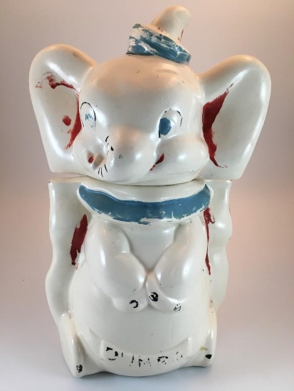 Double Sided Dumbo Walt Disney Cookie Jar Vintage 1940's