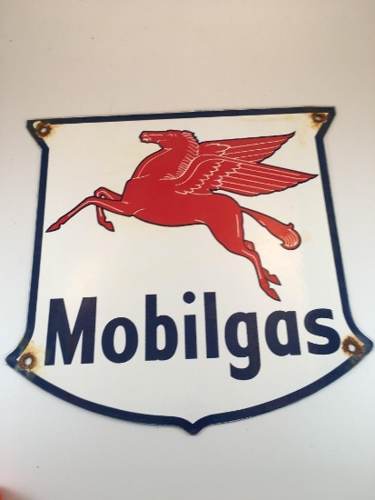 1950's Small Mobil Pegasus Porcelain Sign