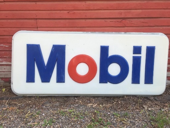 Large 1970-1980s Original Mobil Gas Station Sign