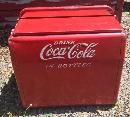 1950's Coca-Cola Red Metal Cooler
