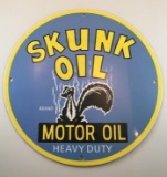 Vintage Skunk Oil Porcelain Sign