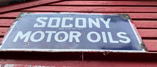 Original Porcelain Socony Motor Oil Sign