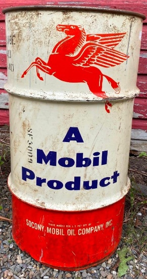 A Mobil Product 50 Gallon Drum