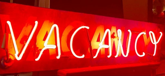 1950s Original Neon Vacancy Sign