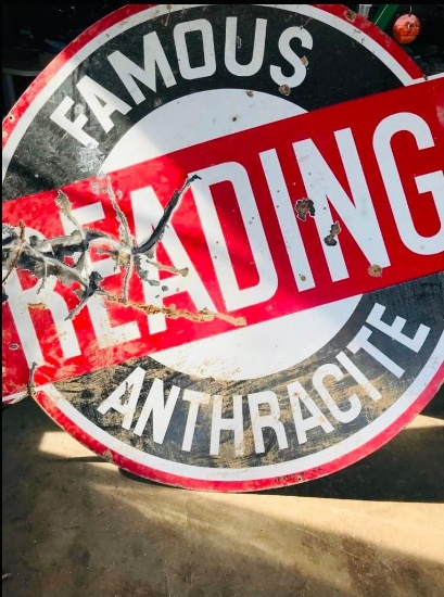 Unearthed Large Original Reading PA Anthracite Coal Sign
